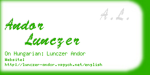 andor lunczer business card